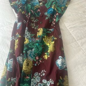Tuckernuck Burgundy Floral Maxi Dress XS